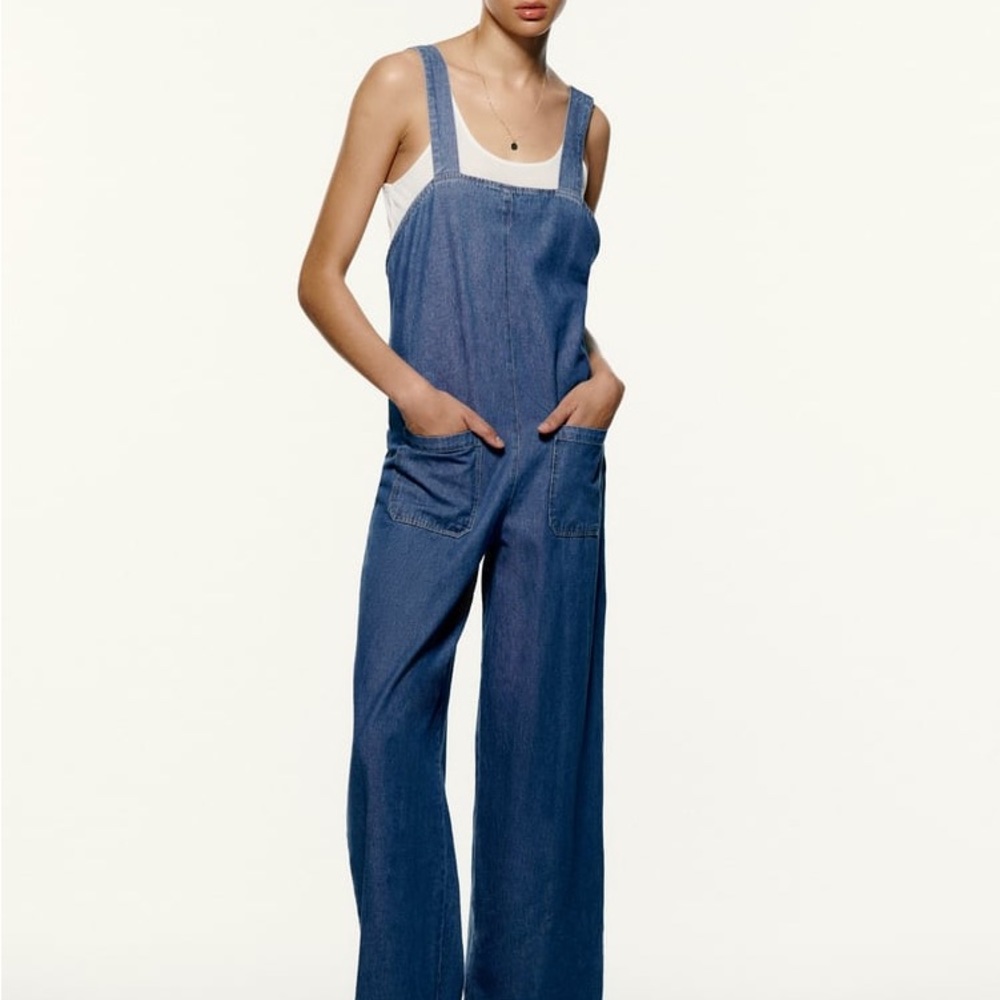 Zara blue denim jumpsuit